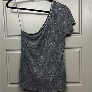 American Eagle Outfitters Black One-Shoulder Tee